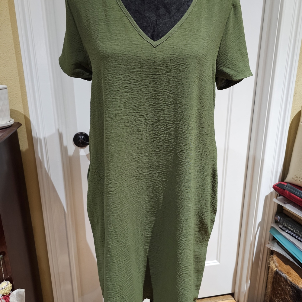 MTS Olive Green V-Neck Dress